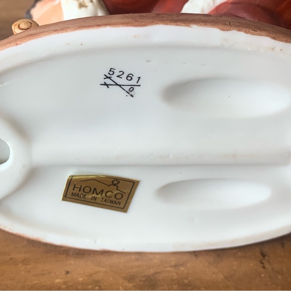 Vtg Homco Figurine A Hug From Santa With Little Boy & Teddy Bear, 5261 Christmas - Picture 7 of 9